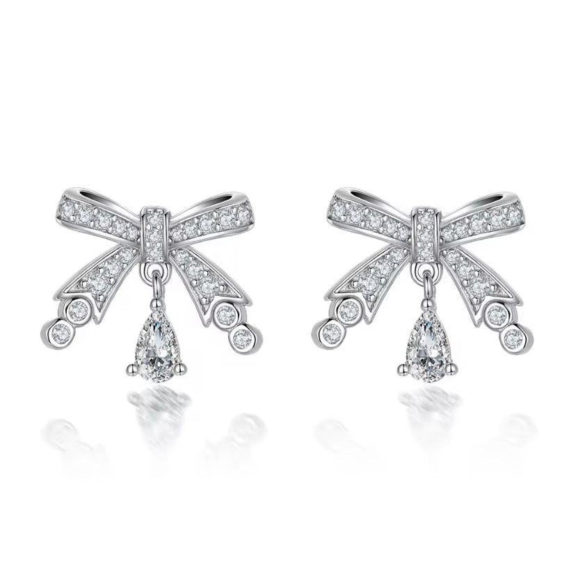 Sterling Silver Ribbon Earrings | Helen