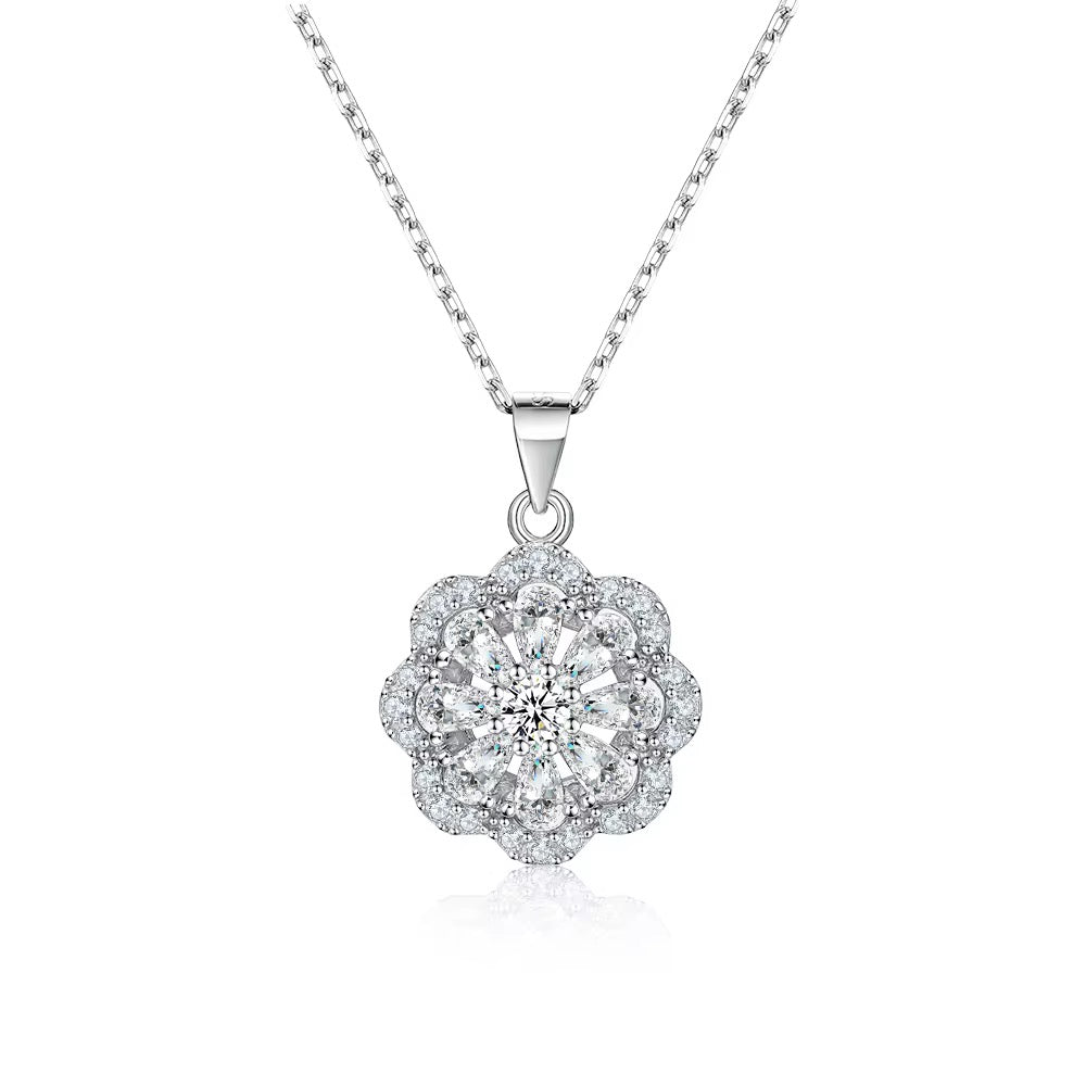 Sterling Silver Rose Necklace