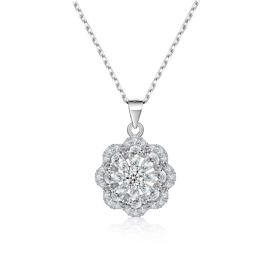 Sterling Silver Rose Necklace