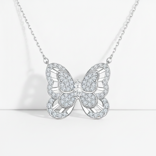 Sterling Silver Butterfly Necklace | Rena