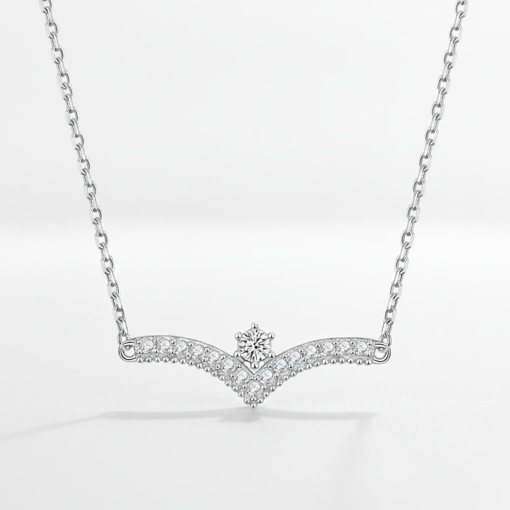 Sterling Silver Chevron Necklace | Freya