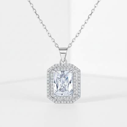 Sterling Silver Emerald Cut Necklace | Georgina