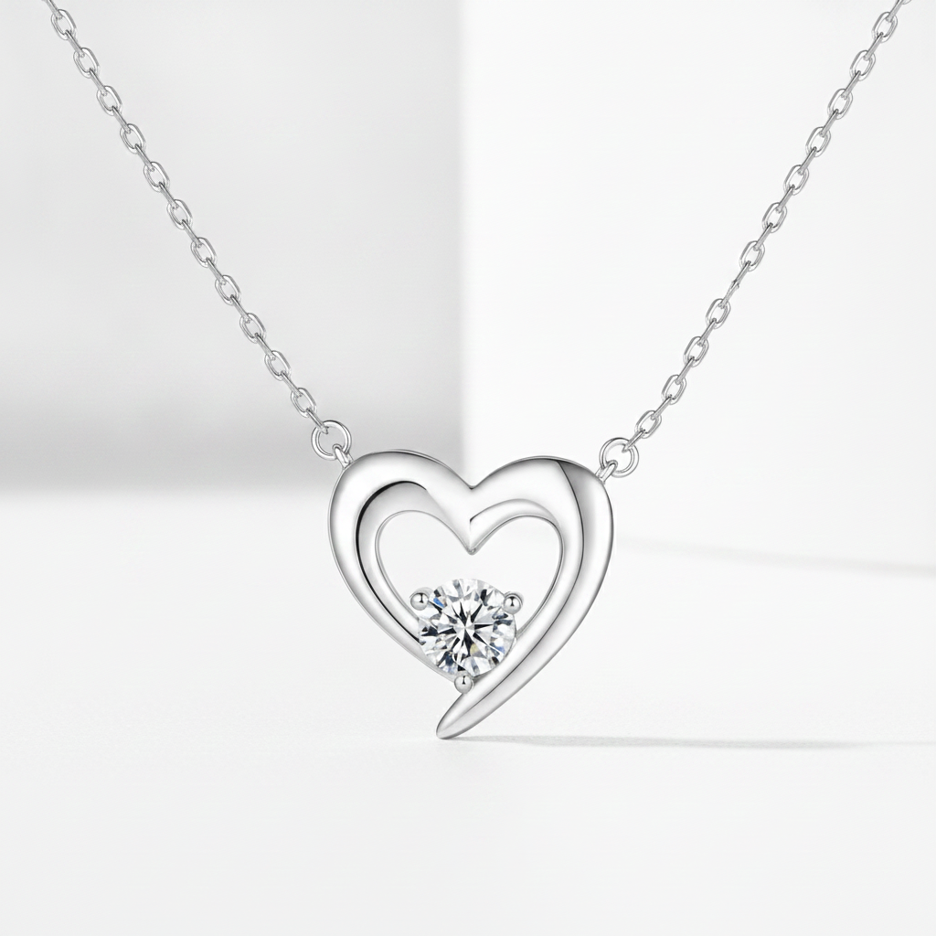 Sterling Silver Heart Necklace | Luved