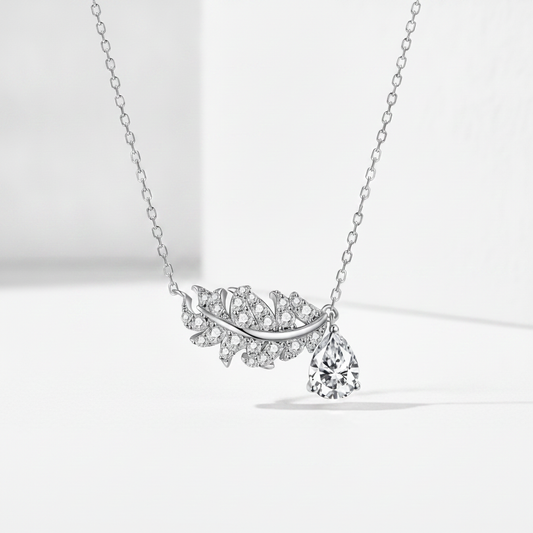 Sterling Silver Leaf Necklace | Kara