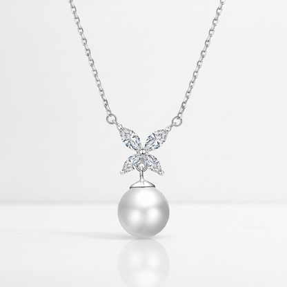 Sterling Silver Pearl Necklace |Ornament