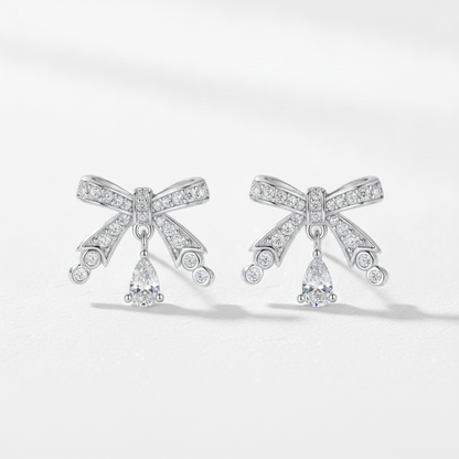 Sterling Silver Ribbon Earrings | Helen