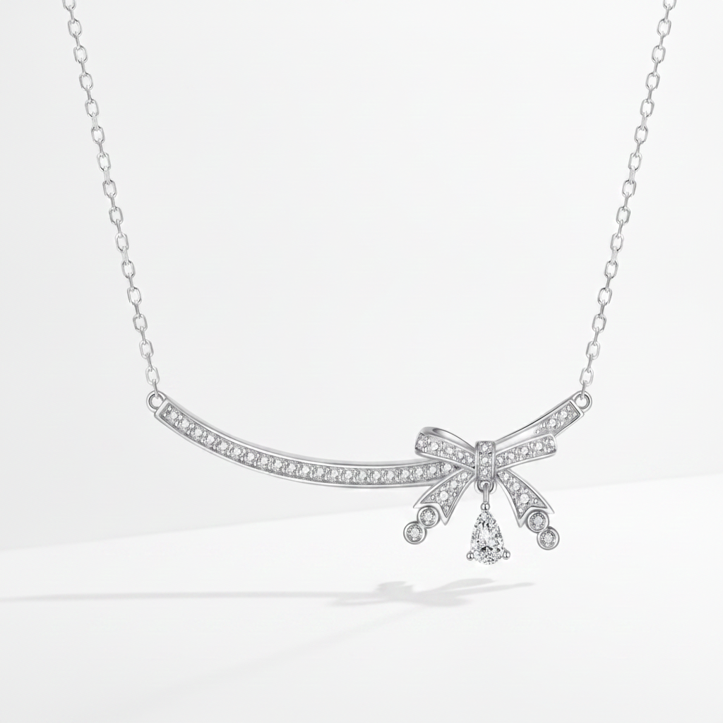 Sterling Silver Ribbon Necklace | Helen