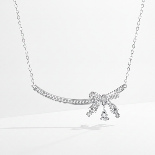 Sterling Silver Ribbon Necklace | Helen