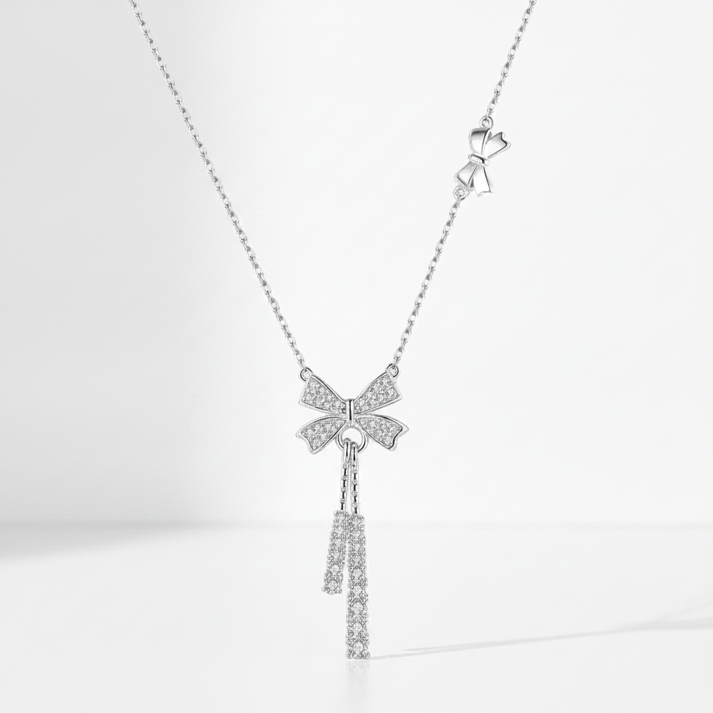 Sterling Silver Ribbon Necklace | Ilsa