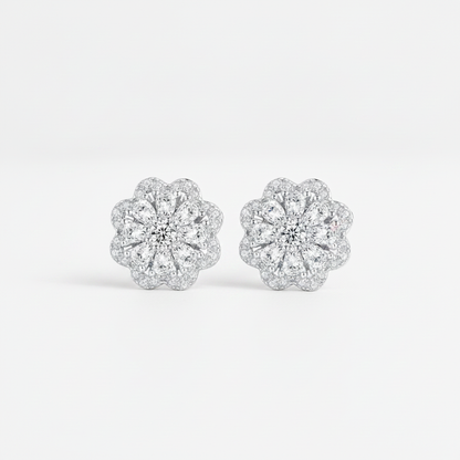 Sterling Silver Rose Earrings