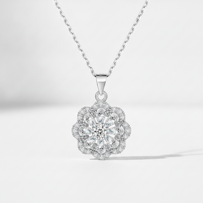 Sterling Silver Rose Necklace