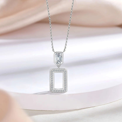 Sterling silver minimalist necklace close up shot